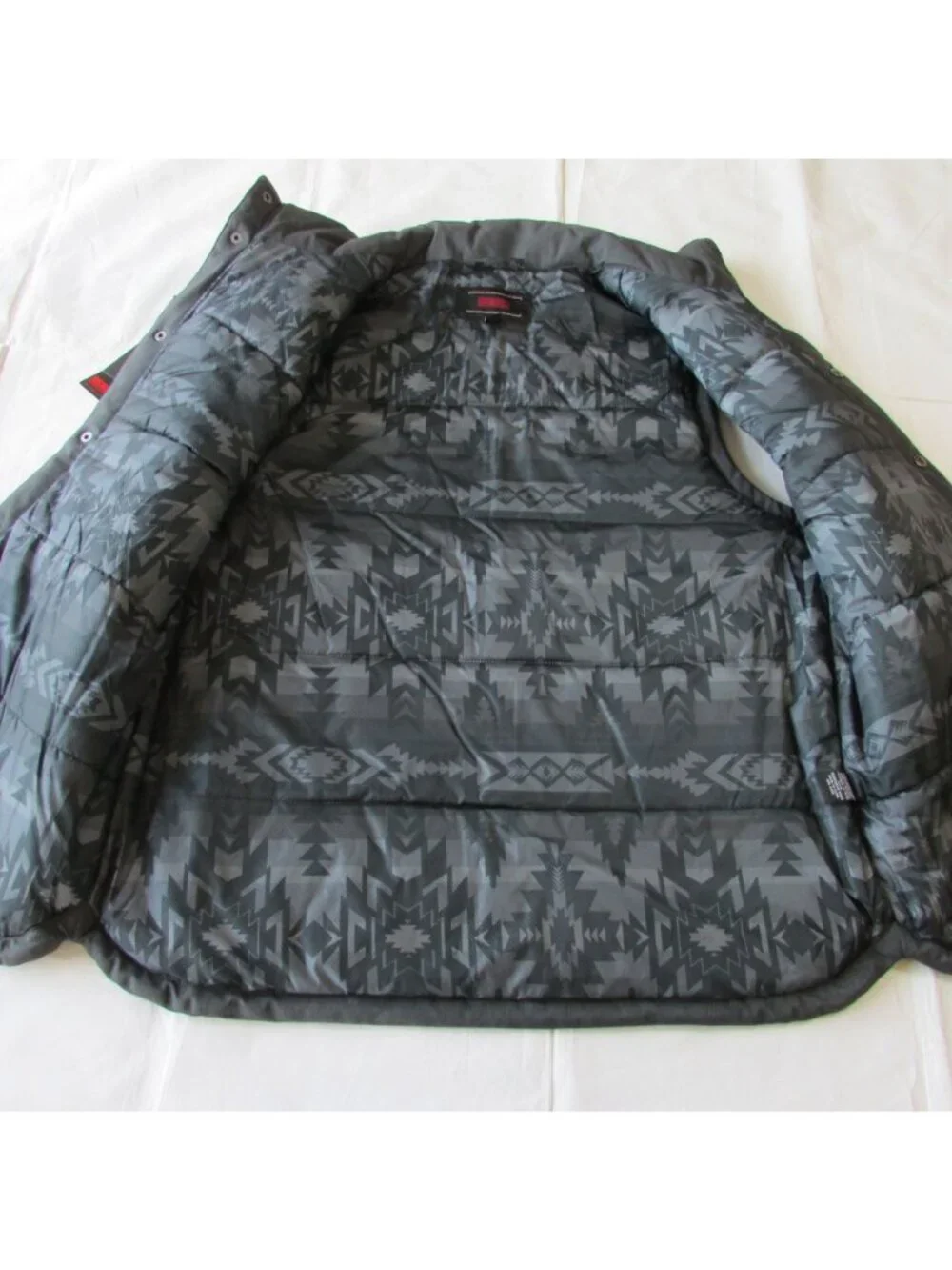 Rock & Roll Denim Men's LG Puffer with Corduroy Vest Black/Grey